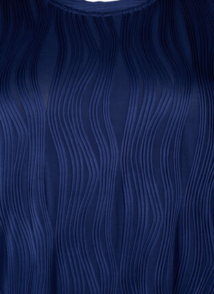 Langærmet kjole med strukturmønster, Maritime Blue, Packshot image number 2