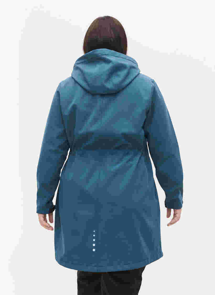 Lang softshell jakke med hætte, Stargazer Solid, Model image number 1