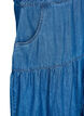 Midilang denimkjole med knapper og korte &aelig;rmer, Bl&aring;, Packshot image number 3