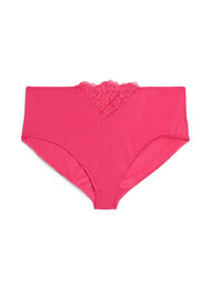 Brief trusse i mikrofiber med blondedetaljer, Lyserød