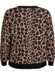 Cardigan med leopardmønster og kontrastkanter, Sort, Packshot image number 1