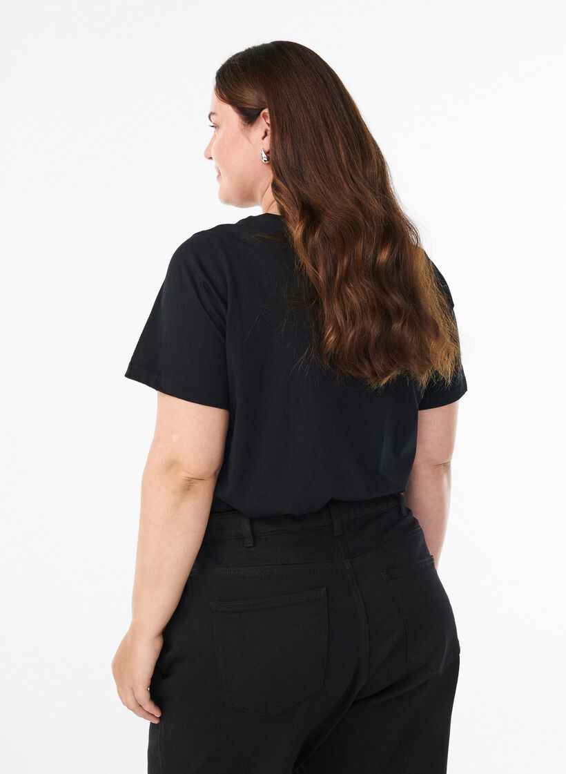Jule t-shirt i &oslash;kologisk bomuld, Sort, Model image number 2