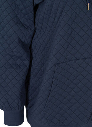 Sweat cardigan med hætte og lynlås, Navy Blazer, Packshot image number 3