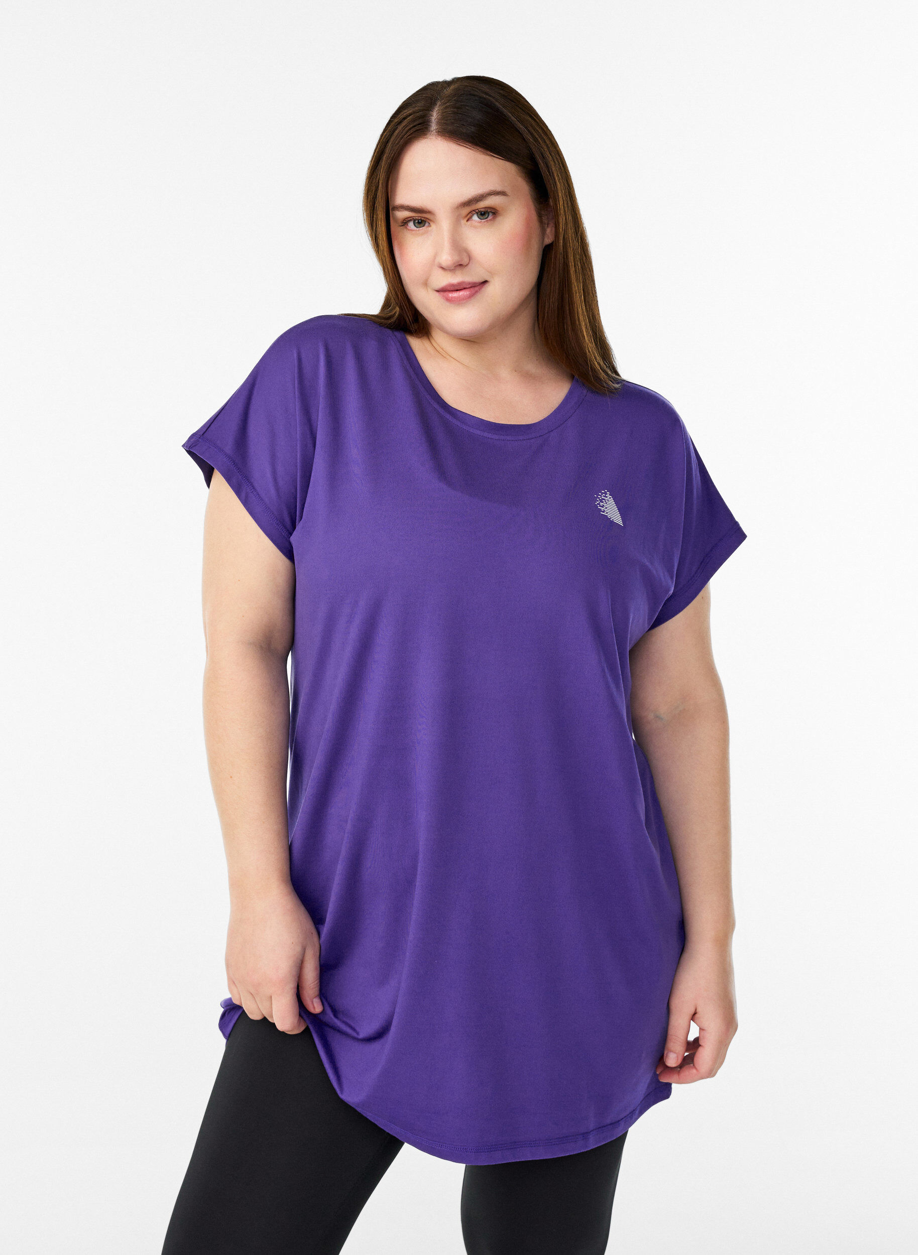Lang tr&aelig;nings t-shirt, Lilla, Model