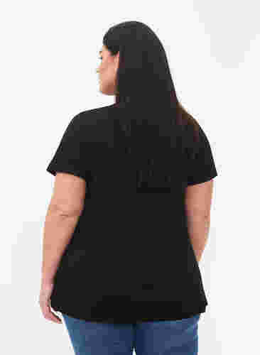 Bomulds t-shirt med fronttryk, Black W. Chest print, Model image number 1