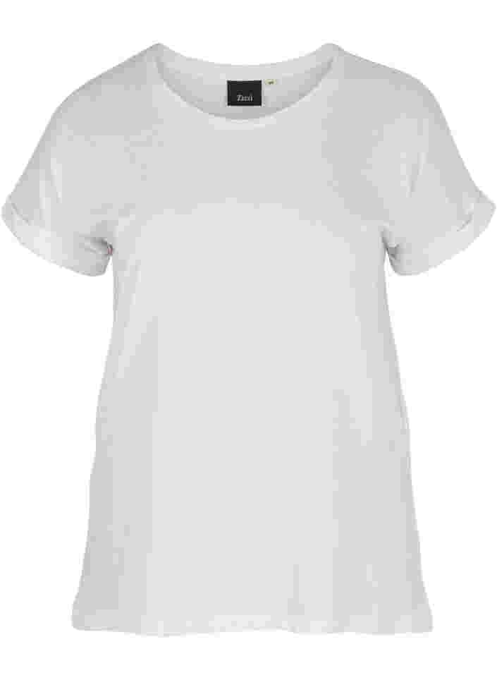 T-shirt i bomuldsmix, Bright White