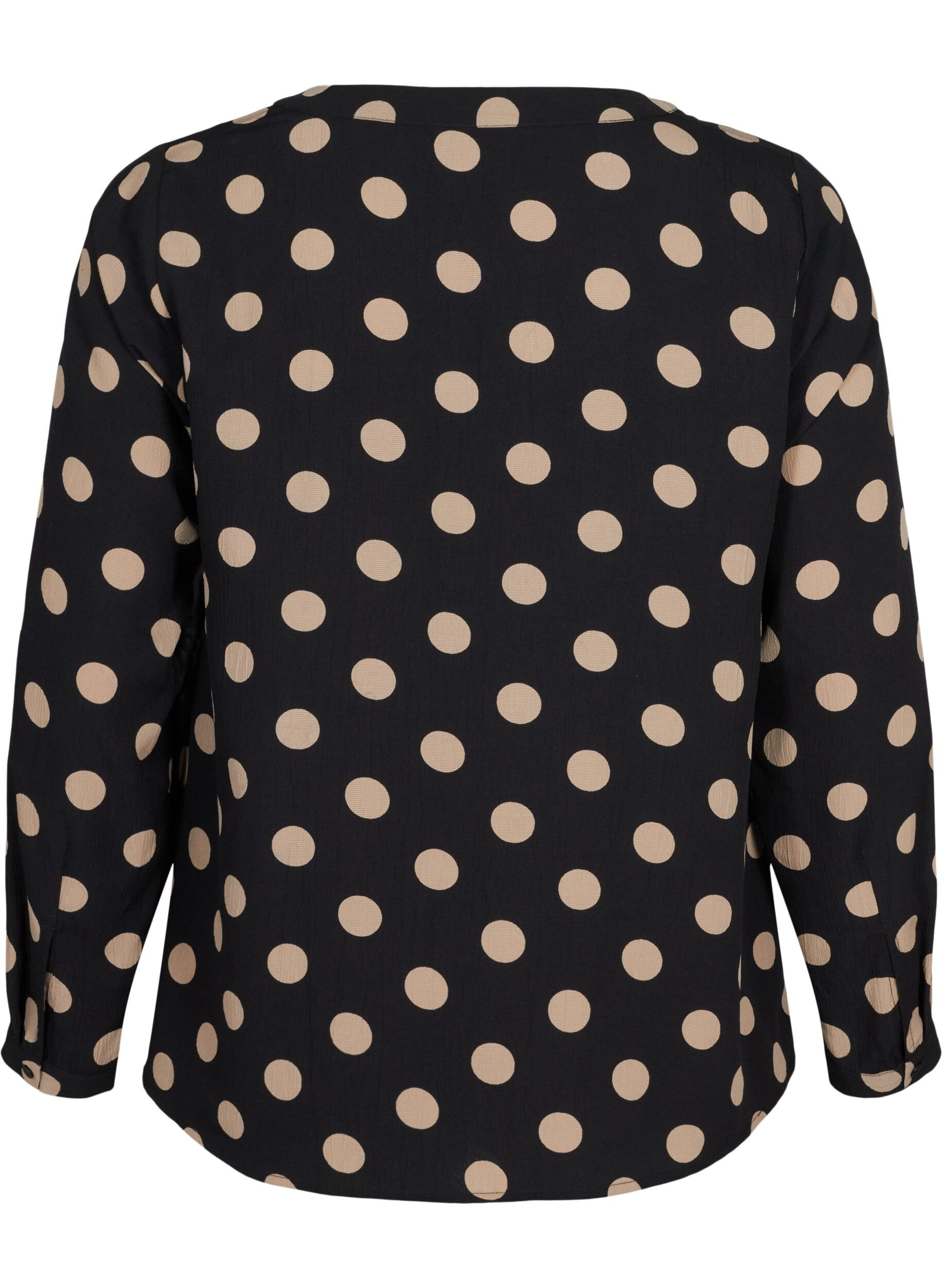 Zizzi FLASH - Lang&aelig;rmet bluse med print, Black Brown Dot, Packshot image number 1