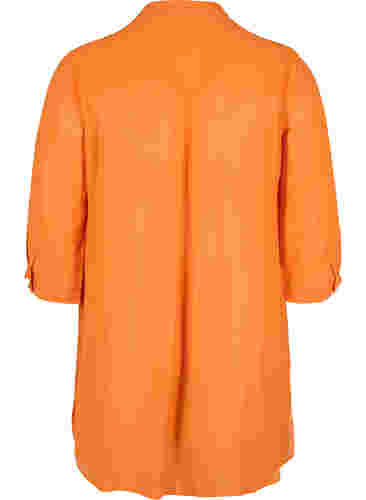 Lang viskose skjorte med 3/4 ærmer, Orange Peel, Packshot image number 1