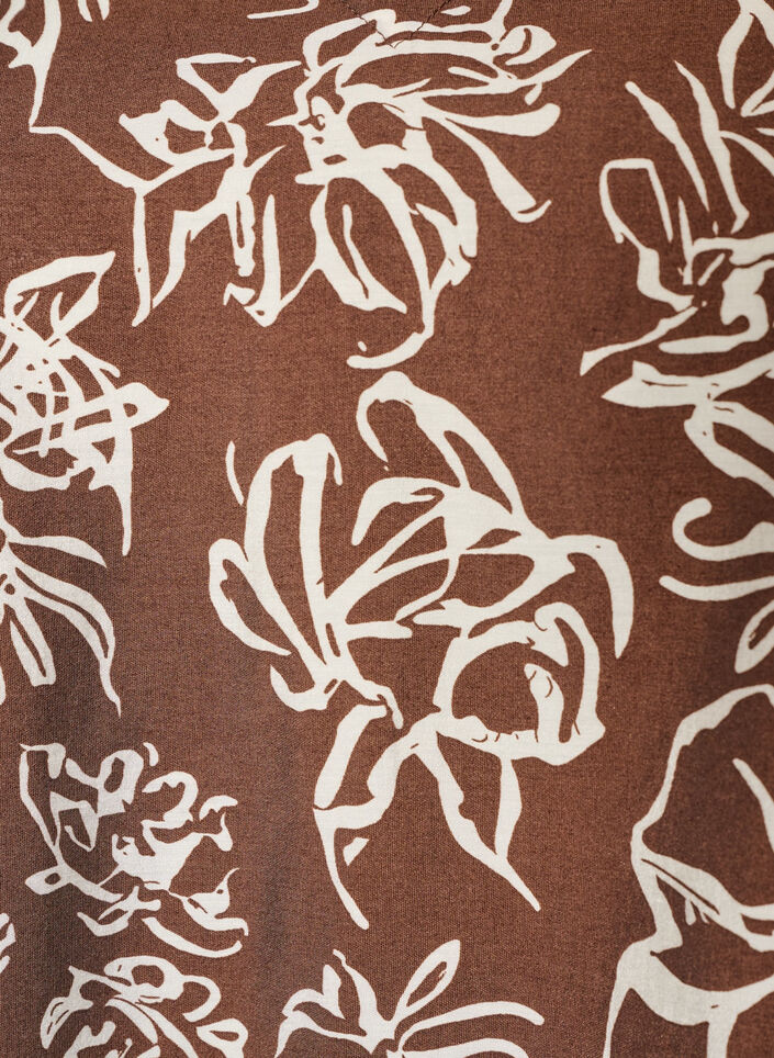 Viskosebluse med V-udsk&aelig;ring, Brun, Packshot image number 2