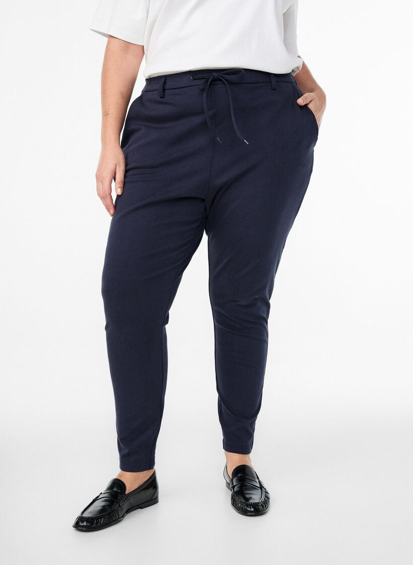 Cropped Maddison bukser, Bl&aring;, Model image number 2