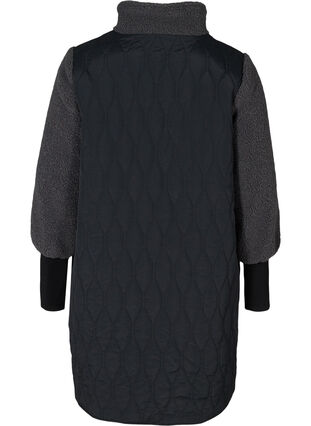 Quiltet jakke med teddy og lommer, Black Comb, Packshot image number 1