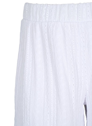 Shorts med strukturmønster, Bright White, Packshot image number 2