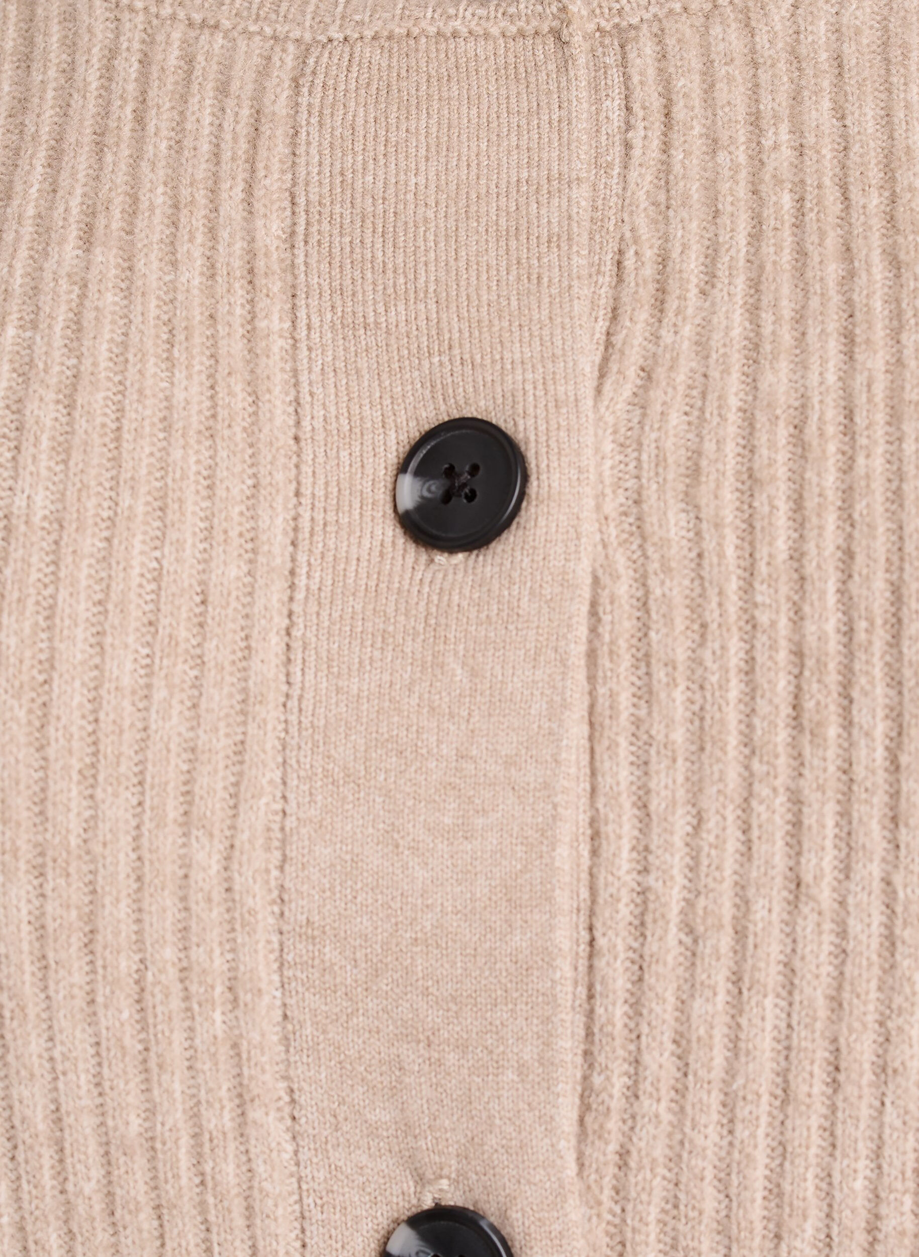 Zizzi Ribstrikket cardigan med knapper, Beige, Packshot image number 2
