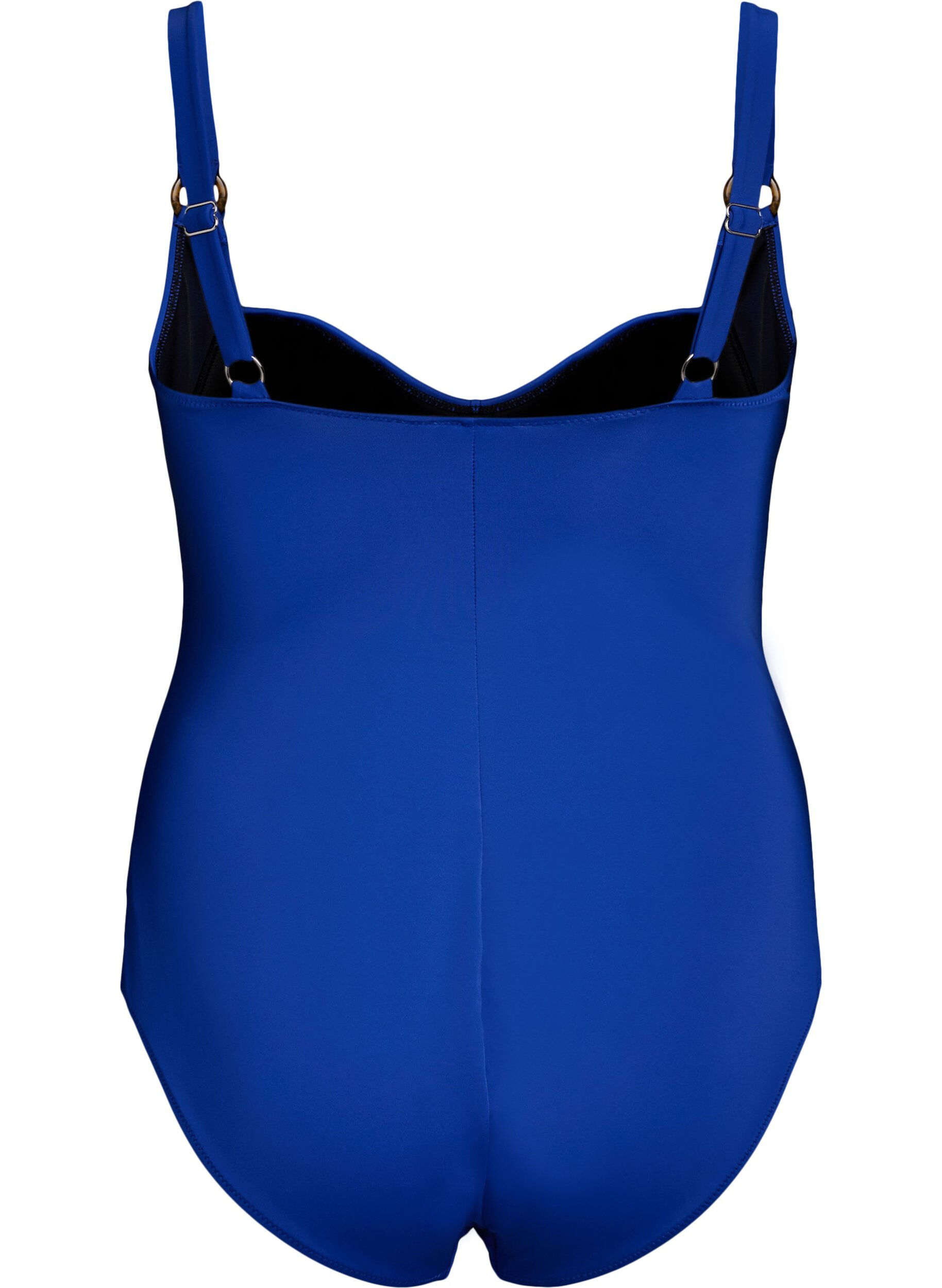 ZizziVatteret badedragt med draperinger, Bl&aring;, Packshot image number 1