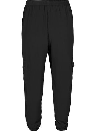 Løse bukser med side lommer, Black, Packshot image number 1