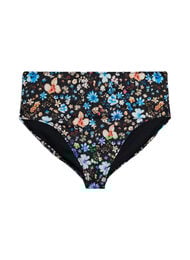 Blomstret bikiniunderdel med h&oslash;j talje, Bl&aring;