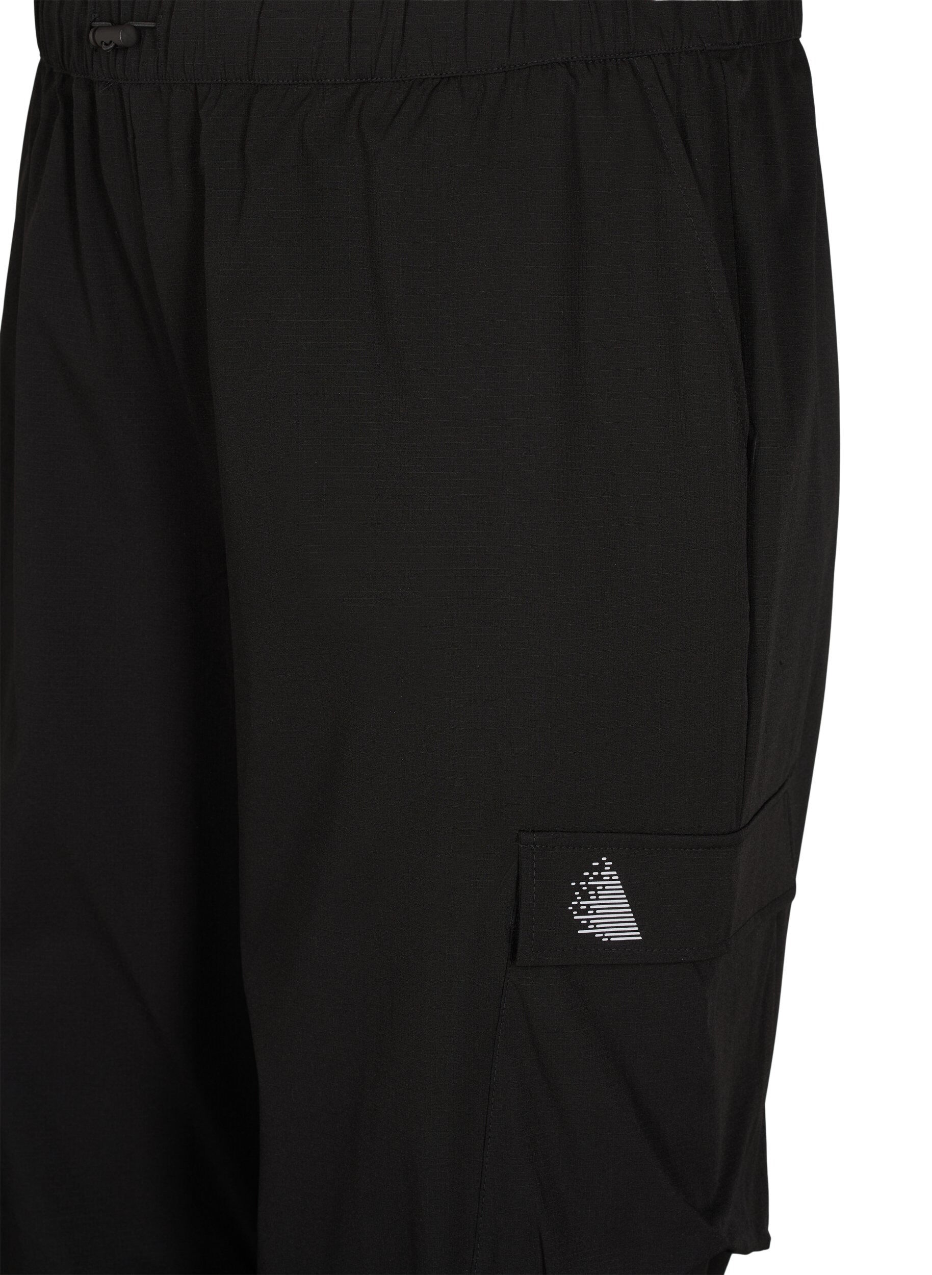 Zizzi Trackpants med cargolommer, Sort, Packshot image number 2
