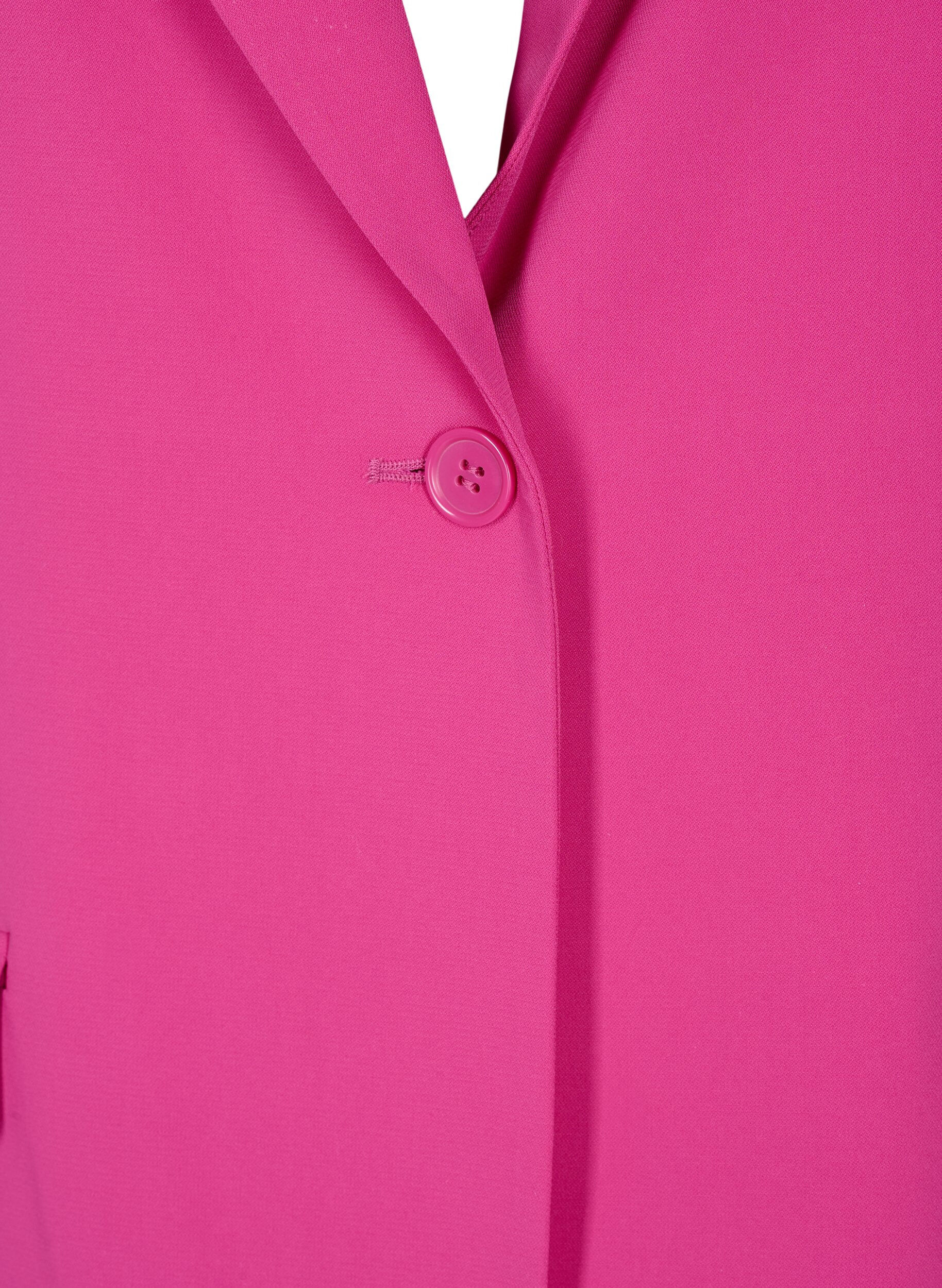 Zizzi Klassisk blazer med lommer, Festival Fuchsia, Packshot image number 2
