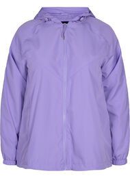 Kort jakke med hætte og justerbar bund, Paisley Purple