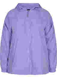 Kort jakke med hætte og justerbar bund, Paisley Purple