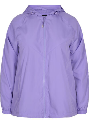 Kort jakke med hætte og justerbar bund, Paisley Purple, Packshot image number 0