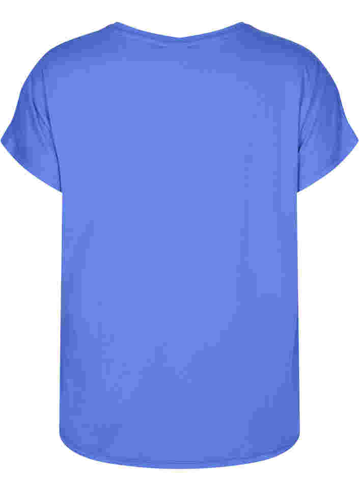 Ensfarvet trænings t-shirt, Dazzling Blue, Packshot image number 1