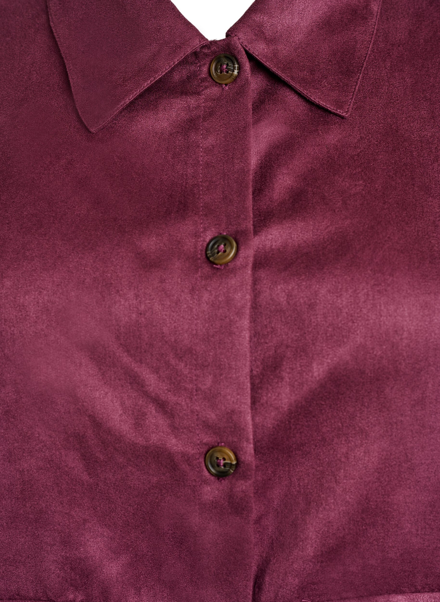 Zizzi Kort jakke i imiteret ruskind med lommer, R&oslash;d, Packshot image number 2