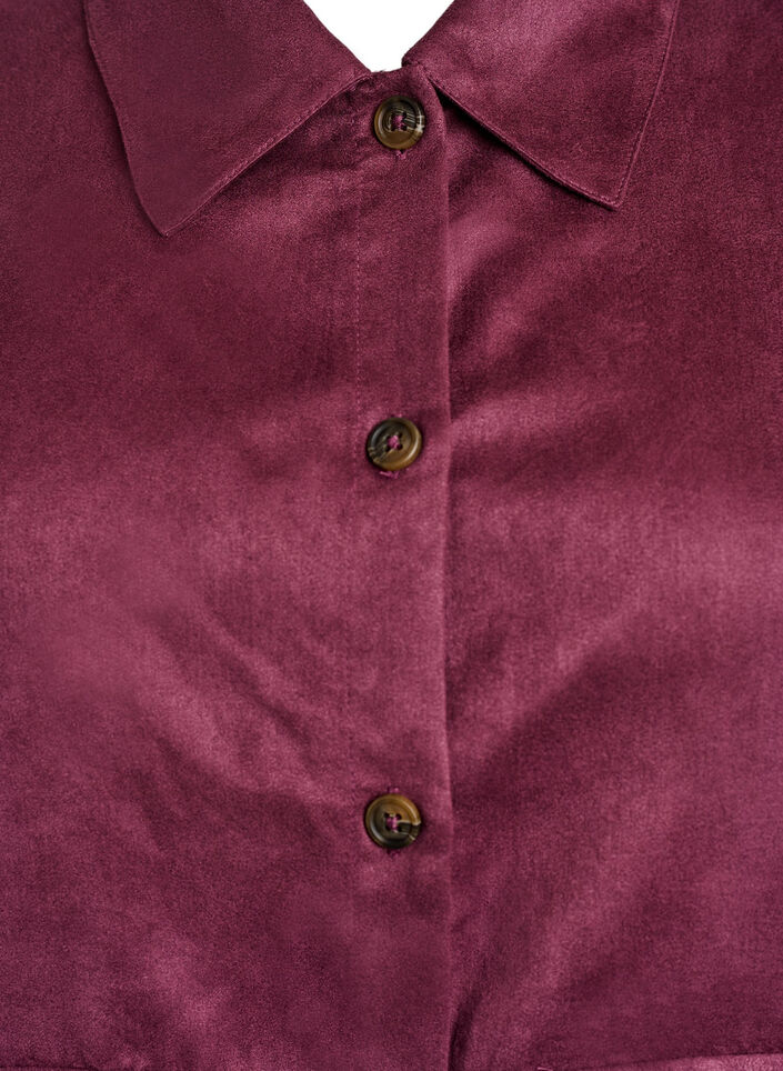 Kort jakke i imiteret ruskind med lommer, Rød, Packshot image number 2