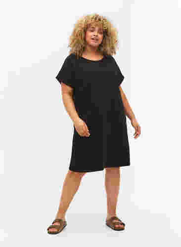 2-pak bomuldskjole med korte ærmer, Black/Black, Model image number 2