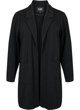 FLASH - Lang blazer med lommer, Black, Packshot image number 0