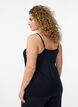 Top med blondedetalje og spaghettistropper, Sort, Model image number 2