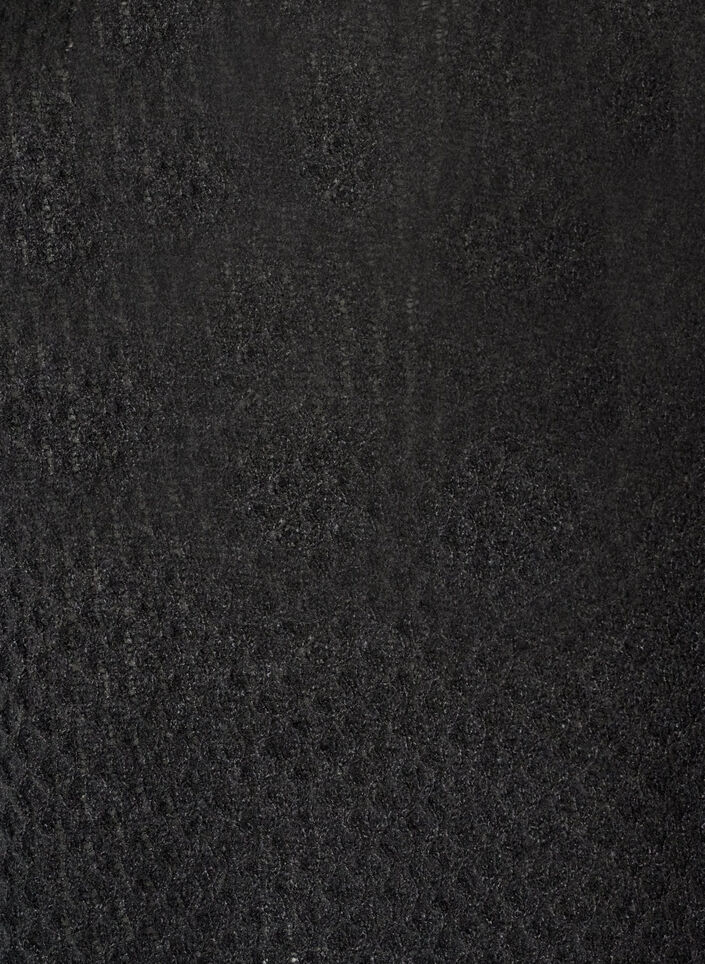 Strikbluse med struktureret hulm&oslash;nster, Sort, Packshot image number 2