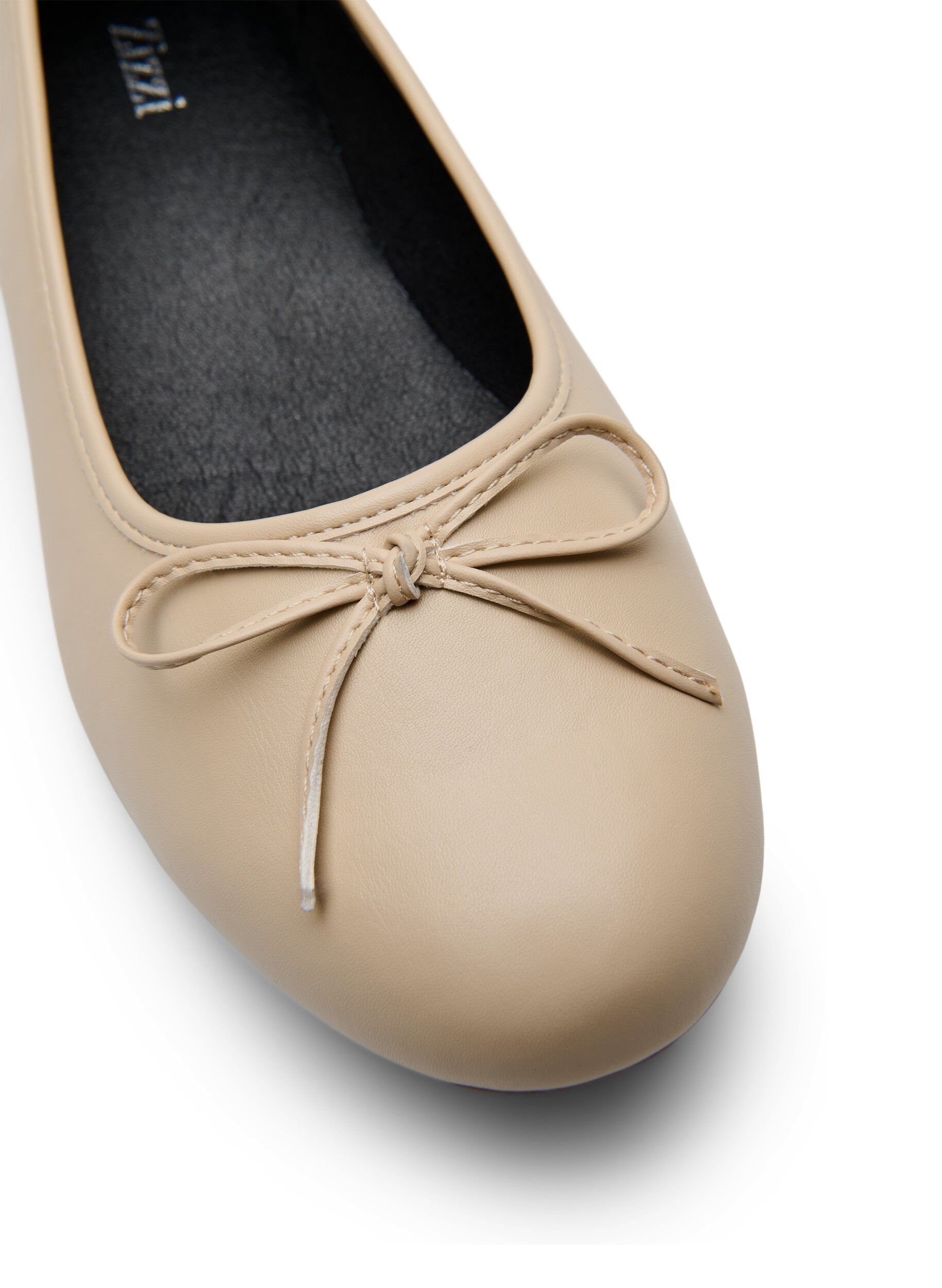 Zizzi Wide fit - Ballerina med sl&oslash;jfe, Beige, Packshot image number 3