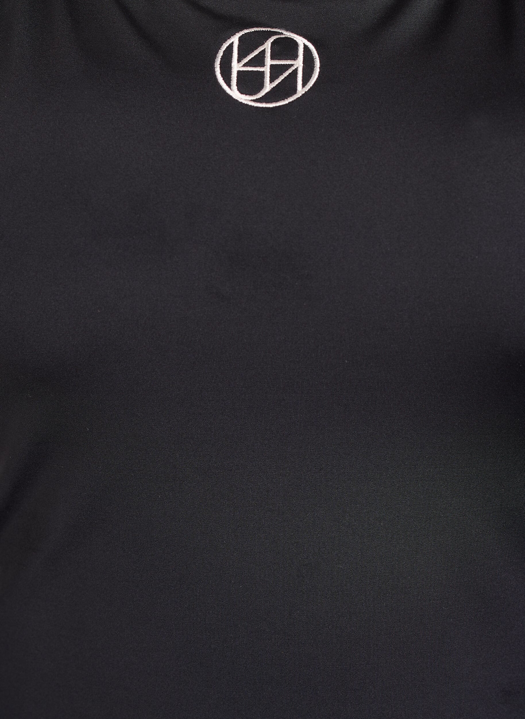 Zizzi Sports badedragt med kontrastkanter og krydsede stropper, Sort, Packshot image number 2