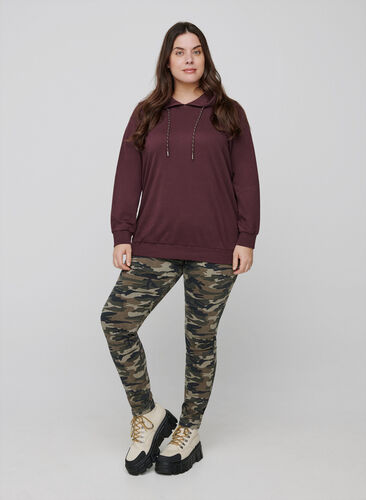 Printede Amy jeans med høj talje, Camouflage, Model image number 1
