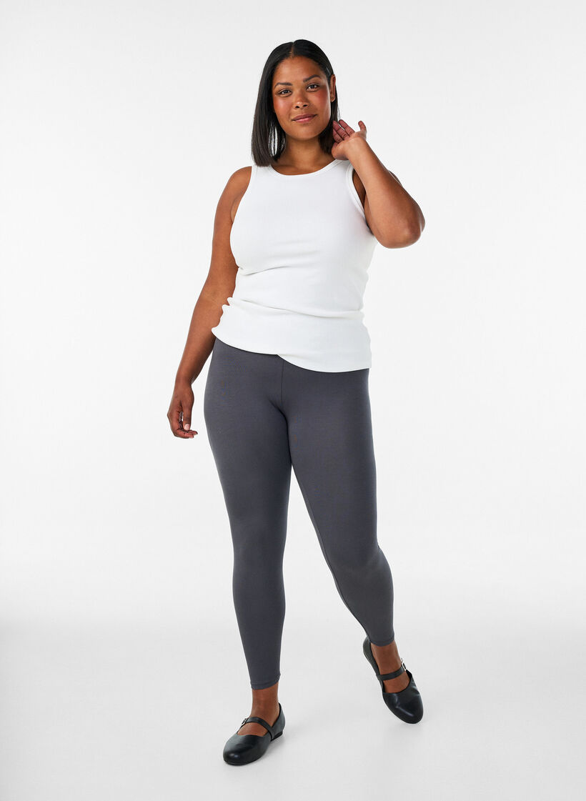 Basis leggings i viskose, Gr&aring;, Model image number 1