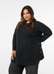 Lang strikbluse med kugleknapper, Gr&aring;, Model image number 0