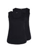2-pak basis tanktop i rib, Black/Black, Packshot image number 0