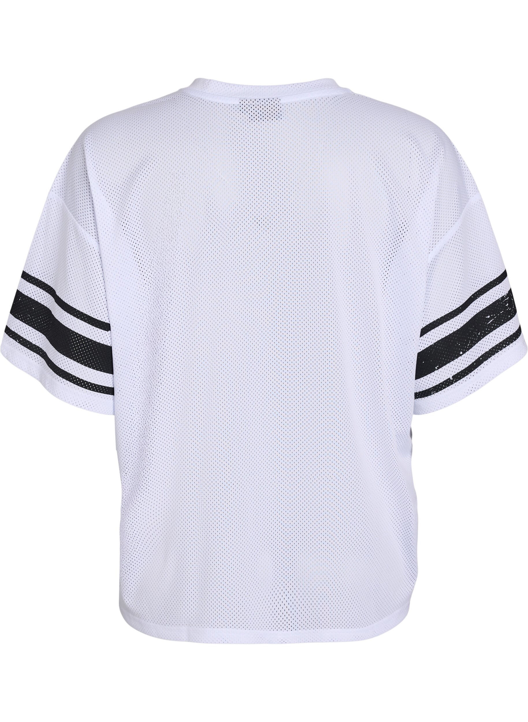Zizzi Sporty t-shirt med frontprint, White, Packshot image number 1