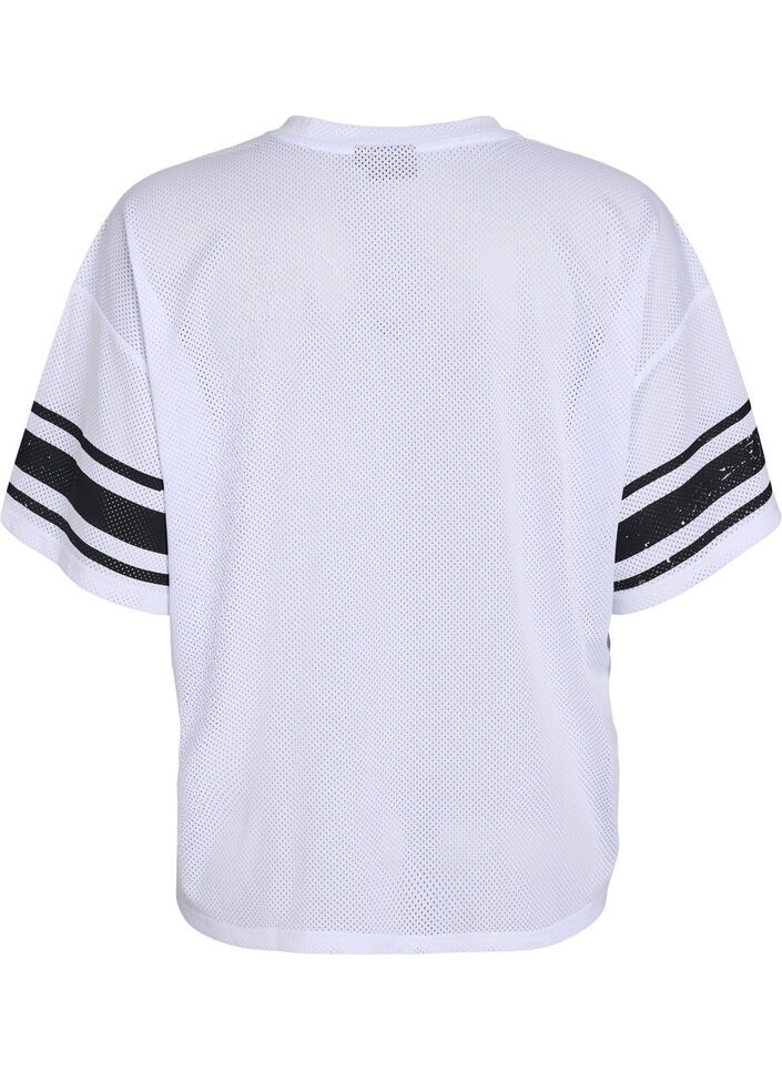 Sporty t-shirt med frontprint, White, Packshot image number 1