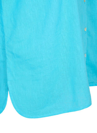 Skjortebluse med knaplukning, Blue Atoll, Packshot image number 3