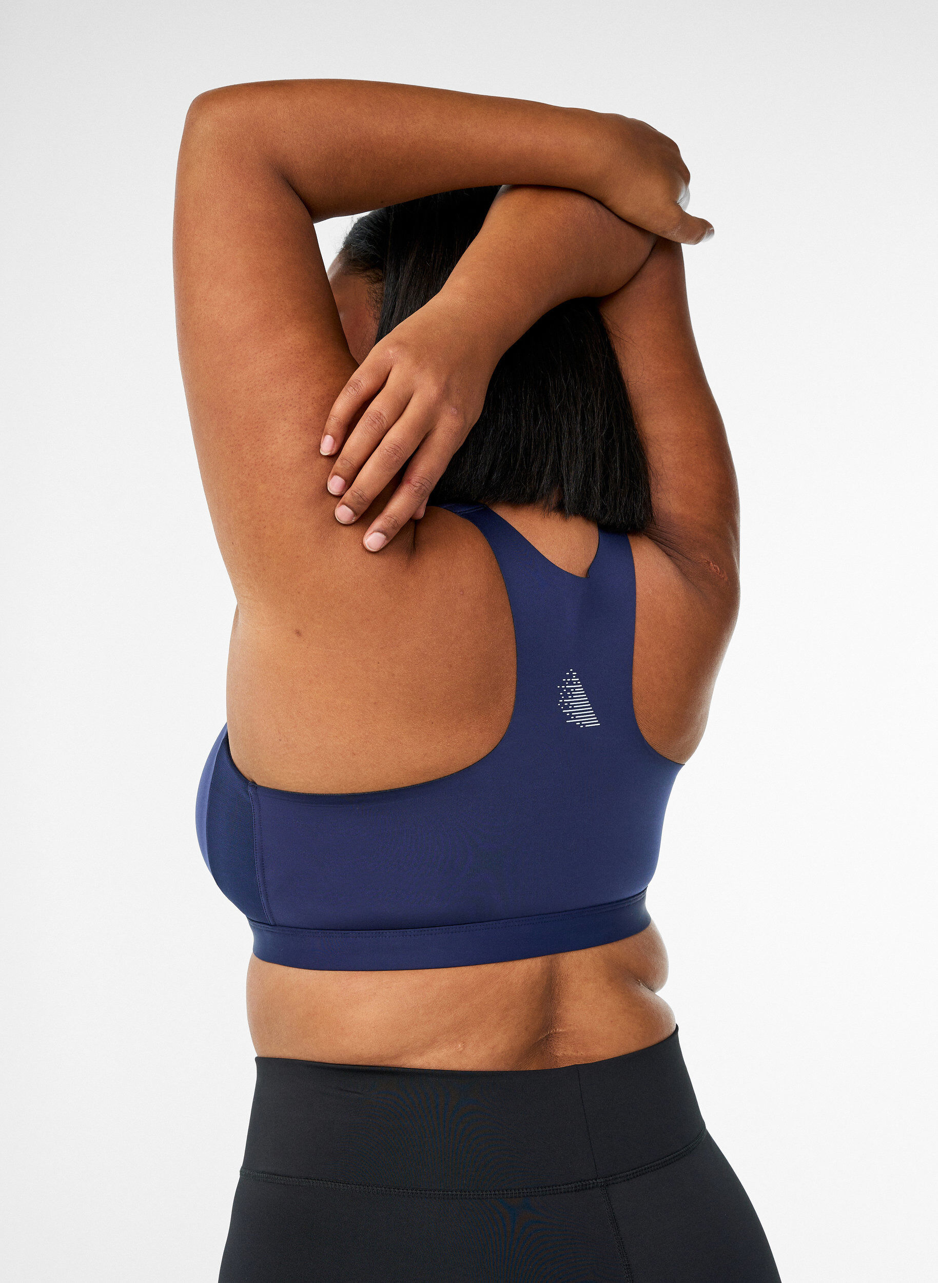 ZizziSportsbh med frontlukning og h&oslash;j st&oslash;tte, Bl&aring;, Model image number 2