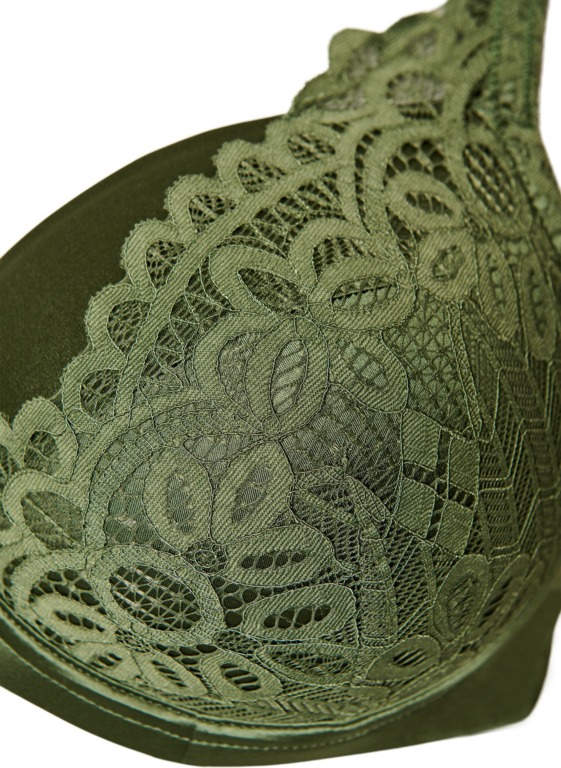 ZizziVatteret b&oslash;jle-bh med blonde, Gr&oslash;n, Packshot image number 2
