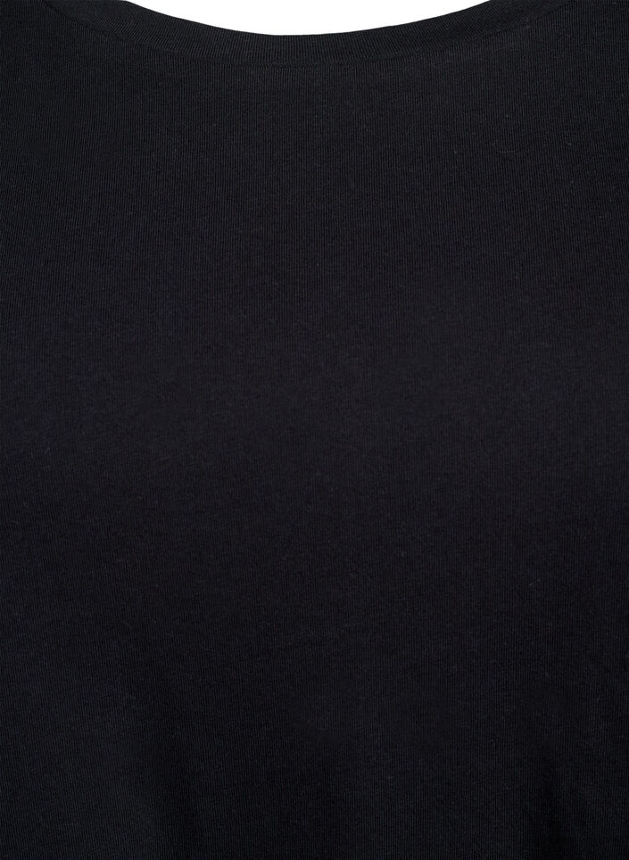 T-shirt med rund hals og A-facon, Sort, Packshot image number 2