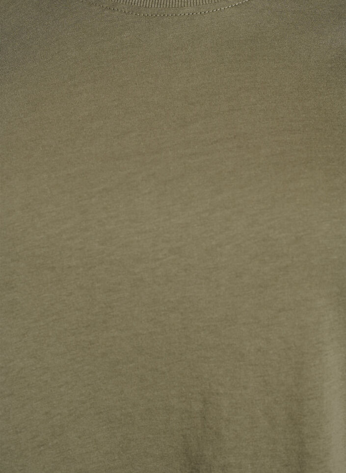 Basis t-shirt i bomuld med rund hals, Gr&oslash;n, Packshot image number 2