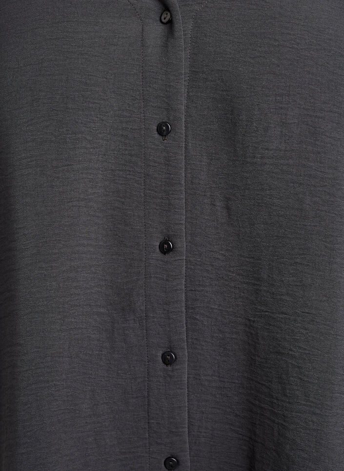 Skjortebluse med V-udsk&aelig;ring og 3/4-&aelig;rmer, Gr&aring;, Packshot image number 2
