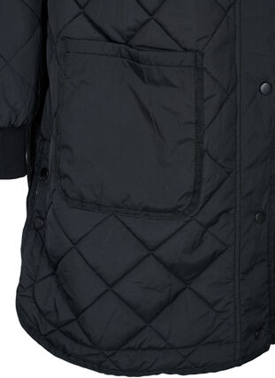 Quiltet 2-i-1 jakke med aftagelige ærmer, Black, Packshot image number 3