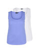 2-pak basis tanktop i rib, Ultramarine/White, Packshot image number 0
