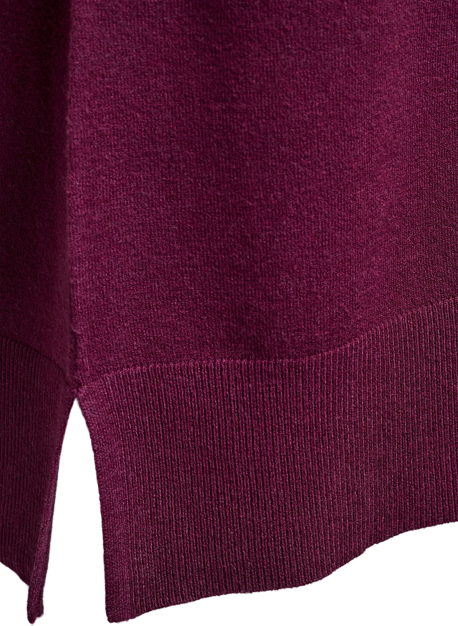ZizziKort strikkjole med raglan&aelig;rmer og midters&oslash;m, R&oslash;d, Packshot image number 3