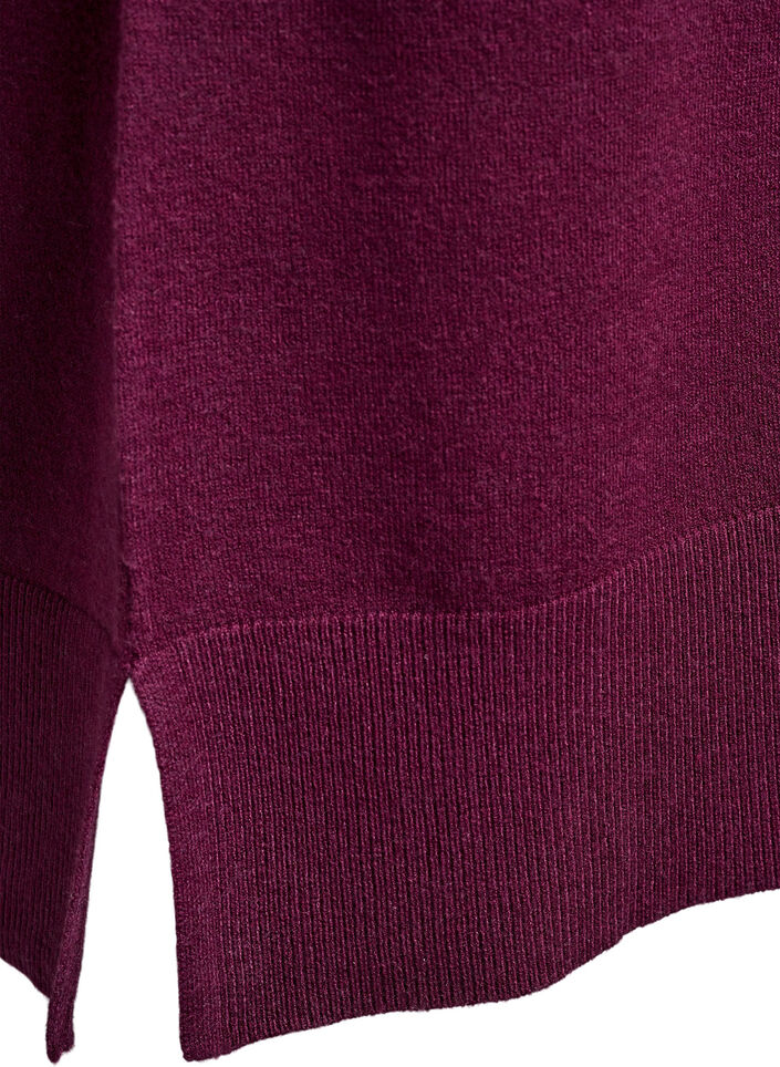 Kort strikkjole med raglan&aelig;rmer og midters&oslash;m, R&oslash;d, Packshot image number 3
